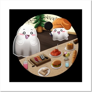 Kawaii Ghosts - A Chef cook a delicious buffet Posters and Art